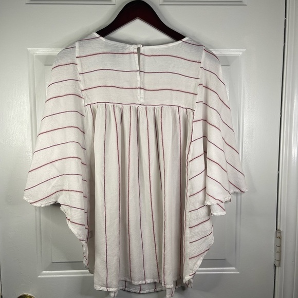Lane Bryant baby doll flutter sleeve‎ striped blouse. - Picture 3 of 7